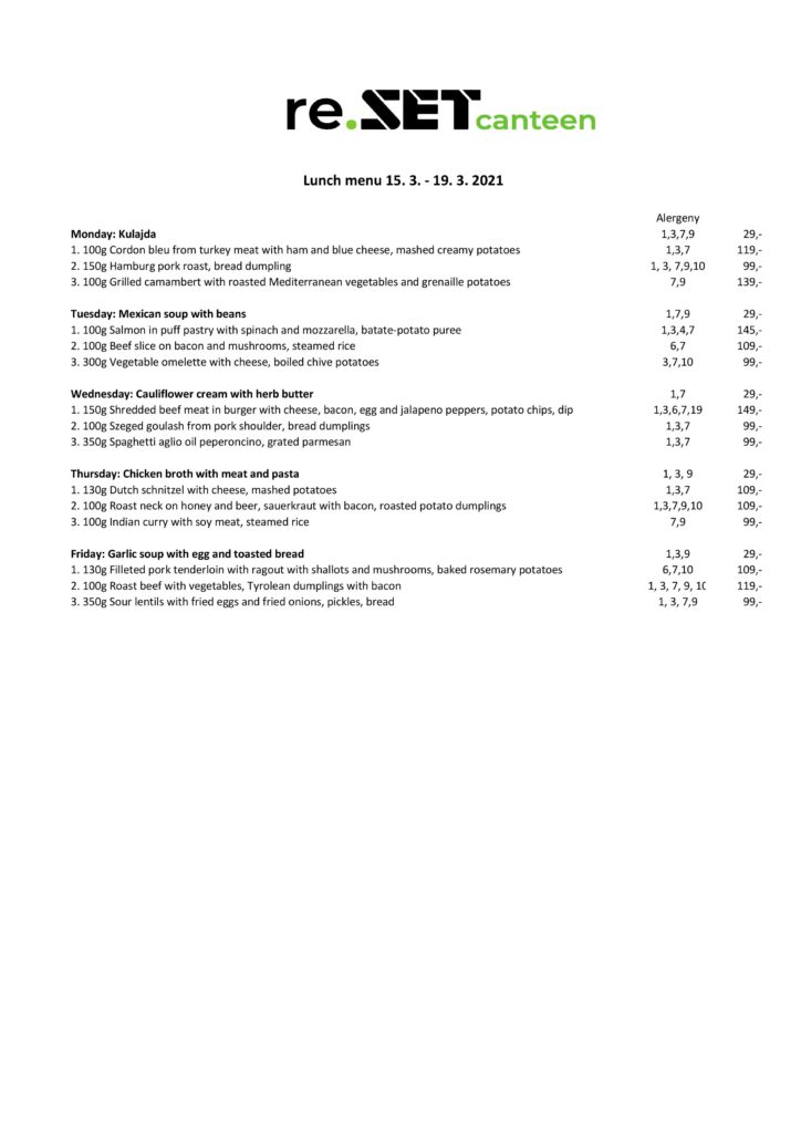 Denní menu Reset Food
